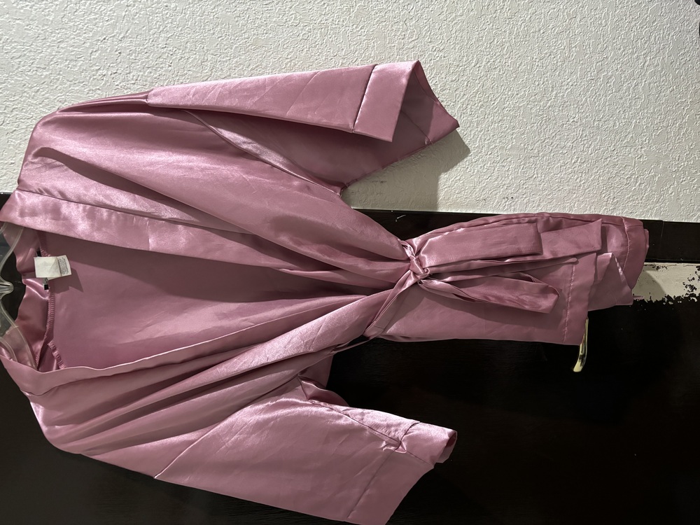 Pink satin robe